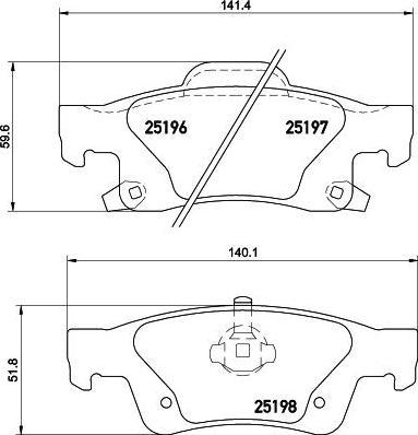 Textar 2519601 комплект тормозных колодок, дисковый тормоз на JEEP GRAND CHEROKEE IV (WK, WK2)