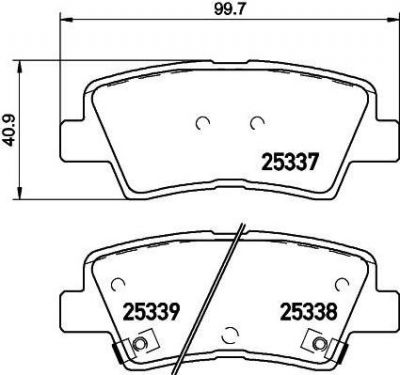 TEXTAR Колодки задние HYUNDAI Solaris HATCHBACK/Sonata 08->/KIA Soul (2533701)