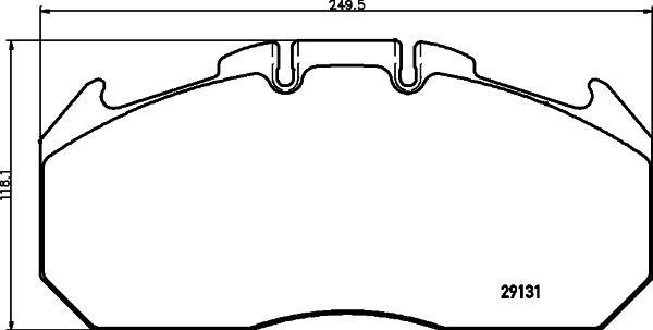 TEXTAR Колодки тормозные дисковые 249,6x118,2x30,2mm [T3016] (2913105)