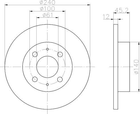 Textar 92051800 тормозной диск на NISSAN SUNNY II купе (B12)