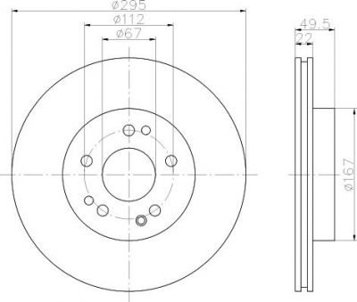 Textar 92057300 тормозной диск на MERCEDES-BENZ E-CLASS (W124)