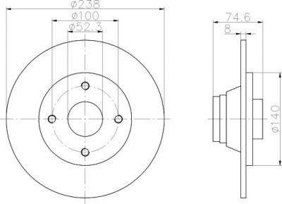 Textar 92081200 тормозной диск на RENAULT CLIO I (B/C57_, 5/357_)