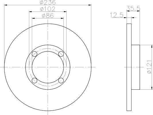 Textar 92100303 тормозной диск на DAEWOO MATIZ (KLYA)