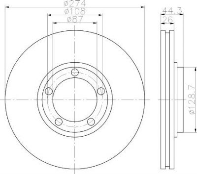 TEXTAR Диск торм. HYUNDAI H-1/STAREX перед. вент. . 1 шт (min 2 шт) 275mm (92221800)