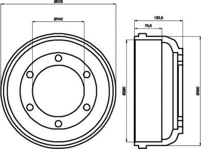 Textar 94013300 тормозной барабан на FORD TRANSIT c бортовой платформой/ходовая часть (E_ _)