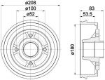 Textar 94013500 тормозной барабан на RENAULT CLIO I (B/C57_, 5/357_)