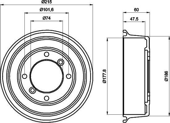 Textar 94017100 тормозной барабан на AUSTIN MINI