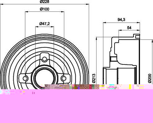 Textar 94024200 тормозной барабан на OPEL CORSA C (F08, F68)