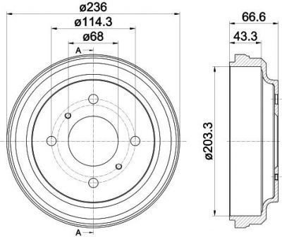 Textar 94039800 тормозной барабан на NISSAN ALMERA Classic (B10)