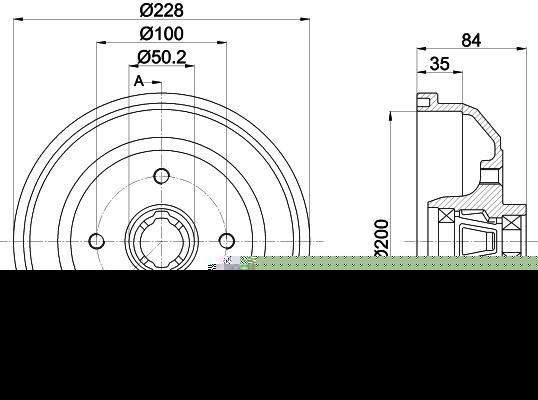 Textar 94042300 тормозной барабан на OPEL CORSA B (73_, 78_, 79_)