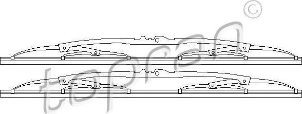 Topran 102 543 щетка стеклоочистителя на AUDI 80 (81, 85, B2)