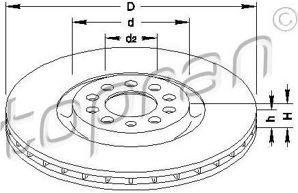 Topran 109 524 тормозной диск на VW GOLF IV (1J1)