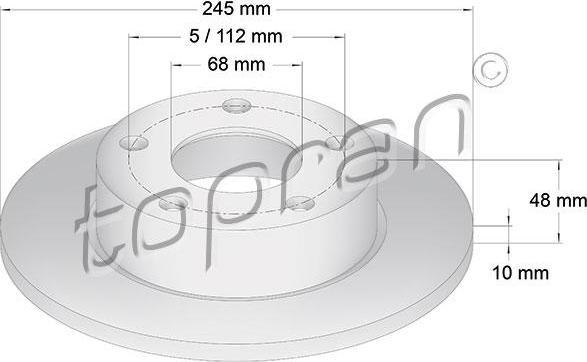 Topran 109 525 тормозной диск на VW PASSAT Variant (3B6)