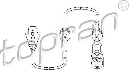 Topran 203 971 датчик, износ тормозных колодок на OPEL OMEGA B (25_, 26_, 27_)