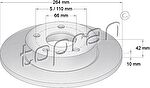 Topran 205 526 тормозной диск на OPEL ASTRA H универсал (L35)