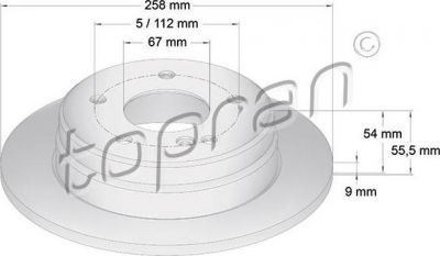 Topran 400 861 тормозной диск на MERCEDES-BENZ C-CLASS (W202)