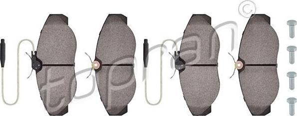 Topran 722 508 комплект тормозных колодок, дисковый тормоз на PEUGEOT BOXER фургон (230L)