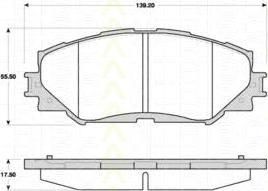 TRISCAN 8110 13070 комплект тормозных колодок, дисковый тормоз на TOYOTA COROLLA седан (E15_)