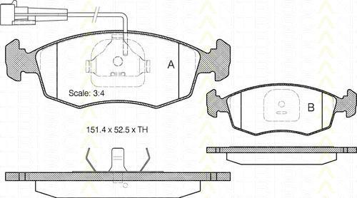 TRISCAN 8110 15009 комплект тормозных колодок, дисковый тормоз на FIAT PALIO Weekend (178DX)