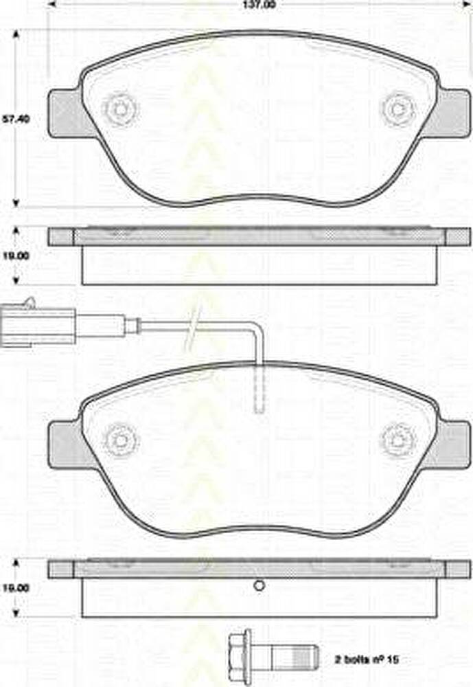 TRISCAN 8110 15046 комплект тормозных колодок, дисковый тормоз на FIAT DOBLO Cargo (223)