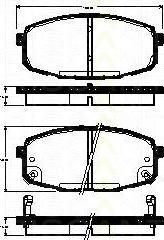 TRISCAN 8110 18016 комплект тормозных колодок, дисковый тормоз на KIA CARENS II (FJ)