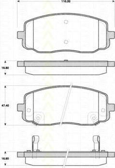 TRISCAN 8110 18017 комплект тормозных колодок, дисковый тормоз на HYUNDAI i10 (PA)