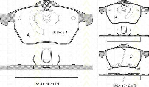 TRISCAN 8110 24011 комплект тормозных колодок, дисковый тормоз на SAAB 900 II купе