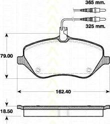 TRISCAN 8110 28037 комплект тормозных колодок, дисковый тормоз на PEUGEOT 407 SW (6E_)