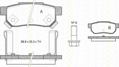 TRISCAN 8110 40925 комплект тормозных колодок, дисковый тормоз на HONDA ACCORD III (CA)
