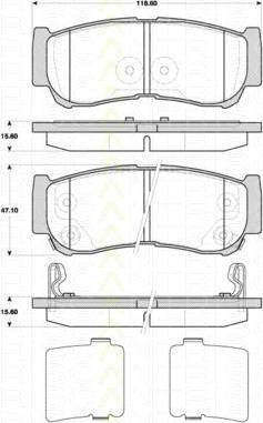 TRISCAN 8110 43030 комплект тормозных колодок, дисковый тормоз на HYUNDAI SANTA FE II (CM)
