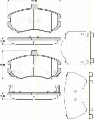 TRISCAN 8110 43034 комплект тормозных колодок, дисковый тормоз на HYUNDAI ELANTRA (XD)
