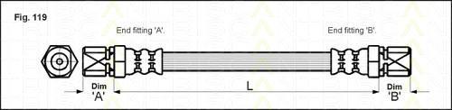 TRISCAN 8150 25224 тормозной шланг на RENAULT MEGANE III Наклонная задняя часть (BZ0_)