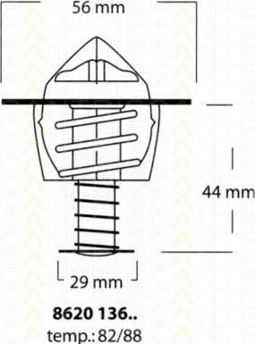 TRISCAN 8620 13688 термостат, охлаждающая жидкость на TOYOTA PREVIA (MCR3_, ACR3_, CLR3_)