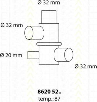 TRISCAN 8620 5287 термостат, охлаждающая жидкость на LADA SAMARA (2108, 2109, 2115)