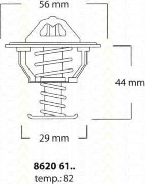 TRISCAN 8620 6182 термостат, охлаждающая жидкость на MITSUBISHI COLT IV (CA_A)