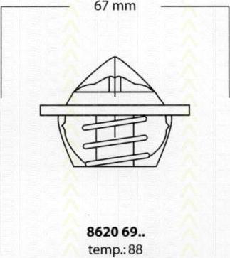 TRISCAN 8620 6988 термостат, охлаждающая жидкость на PEUGEOT 605 (6B)