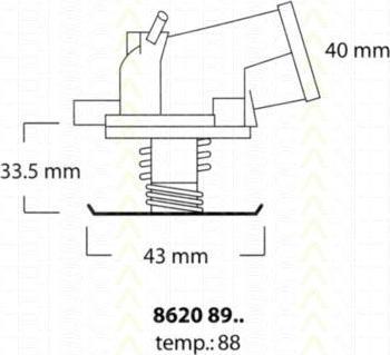 TRISCAN 8620 8988 термостат, охлаждающая жидкость на MERCEDES-BENZ C-CLASS (W202)