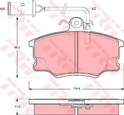 TRW GDB1054 комплект тормозных колодок, дисковый тормоз на ALFA ROMEO 164 (164)