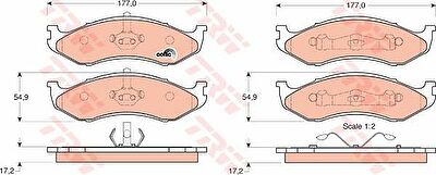 TRW GDB1153 Колодки диск. Cherokee (XJ) 84->/Grand Cherokee 1(Z) 91-99/ Wrangler 1 91-96/ Carnival (UP) 99-01 4713175 (571519)