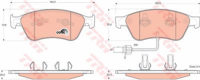 TRW Колодки передние VW T5/Multivan all 03-> /для 17