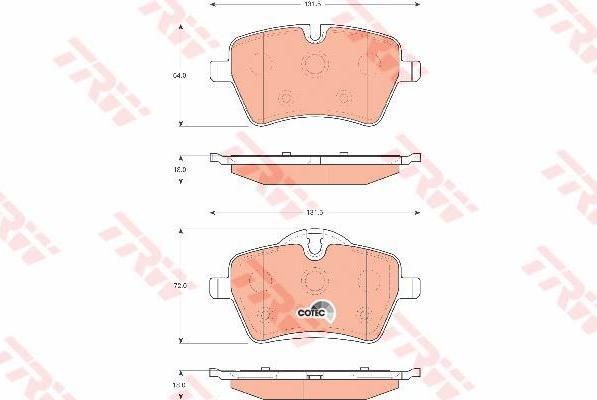 TRW GDB1712 Колодки передние Mini One/Cooper 1.6 03-