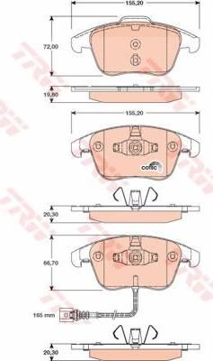 TRW GDB1762 Колодки передние VW Tiguan (5N0698151)