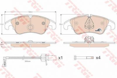 TRW GDB1768 Колодки передние AD A4/A5/Q5 (8K0698151L)
