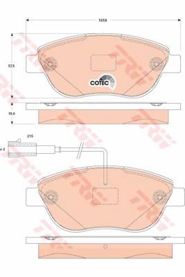 TRW GDB1829 Колодки тормозные FIAT 500 10-/PUNTO 08- передние (9949273)