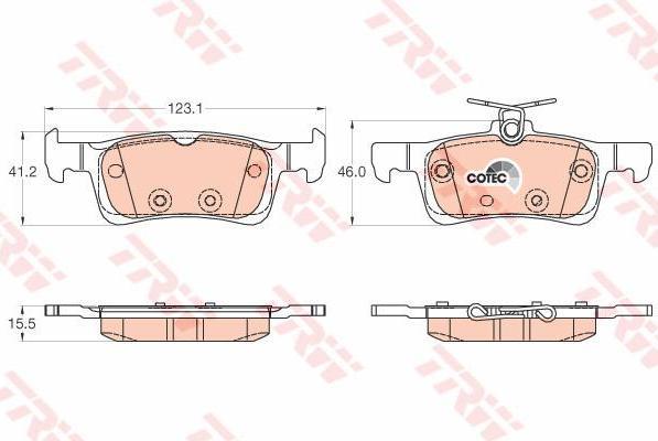 TRW GDB2037 Колодки задние PEUGEOT 308 II (для диска 249мм) GDB2037