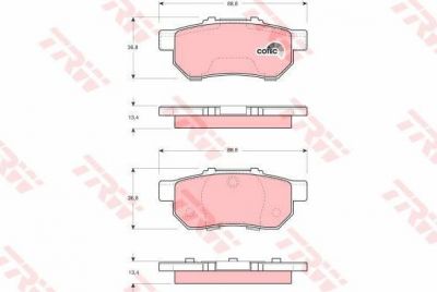 TRW GDB3113 Колодки тормозные дисковые задние HONDA CIVIC Mk V (EJ9, EK3/4) 1995/11 - 2001/02 с датчиком (572134)