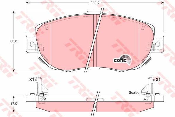TRW GDB3235 Колодки передние LEXUS GS 300 93-05 (446530271)