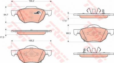TRW GDB3355 Колодки передние HONDA ACCORD 03- (45022SEAE01)