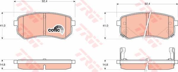 TRW GDB3370 Колодки задние KIA PICANTO BA1.0, 1.1 04-