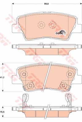 TRW GDB3494 Колодки задние HYUNDAI Solaris HATCHBACK/Sonata 08->/KIA Soul (583022KA10)